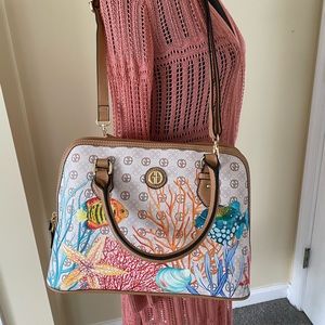 Aquatic Print Handbag